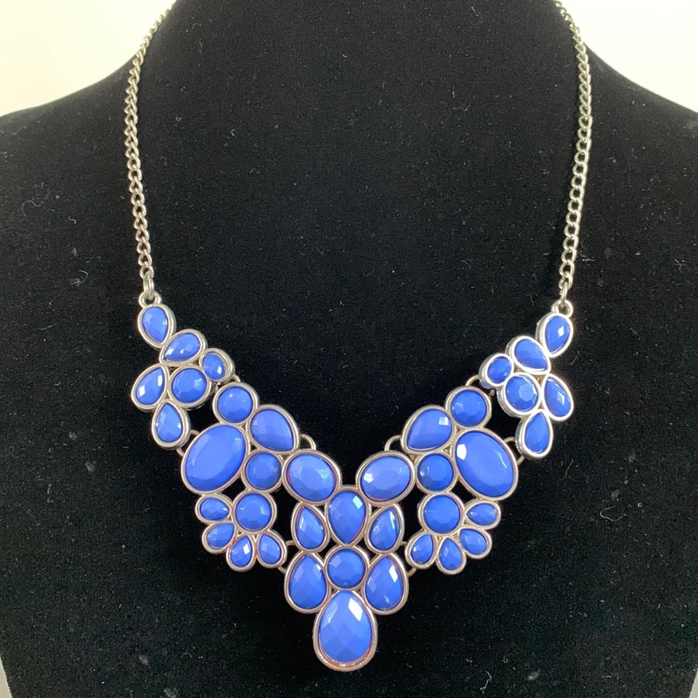 Ice blue statement necklace